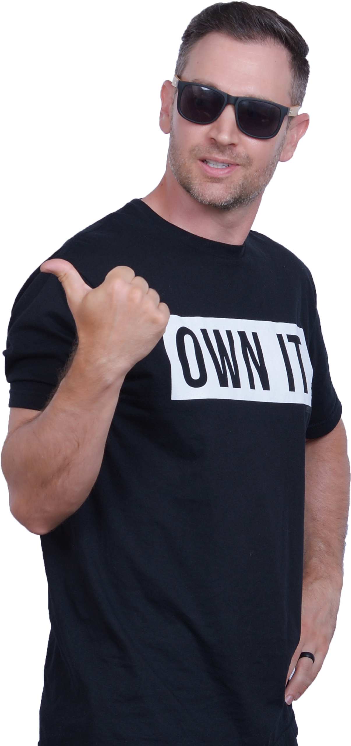 brandon own it shirt glasses no beard